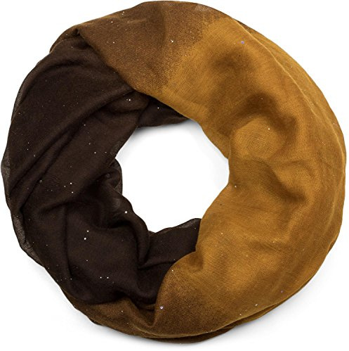 styleBREAKER Damen Loop Schal Glitzer Farbverlauf 89x91cm | Schlauchschal. Pailletten Besatz. 2-3 mal wickelbar. weiche Haptik. Rundschal. modisches Design.