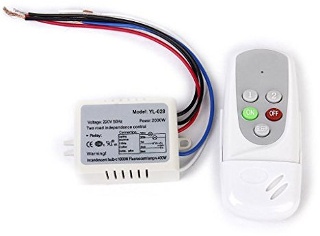 NAMVO Wall Switch and Remote Control 2-Way On/Off Digital 220V-240V Wireless Switch Light Radio