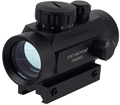 ToopMount Portata del fucile ottica Rosso/Verde Dot Sight 2MOA 1x30mm tattico Illuminated Portata del fucile con Picatinny Integral 20mm Rail Mount