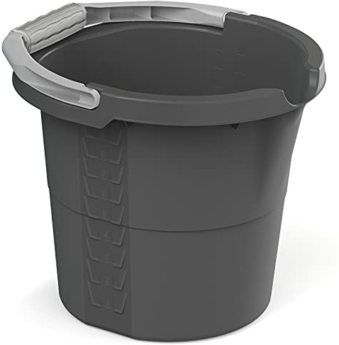 Rotho Daily Eimer, Kunststoff (PP recycelt), anthrazit, 10l, (32 x 29 x 27,5 cm)