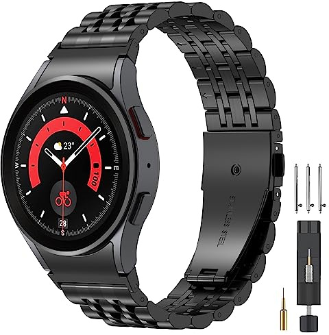 EZMVZKU Edelstahl Armband Kompatibel mit Samsung Galaxy Watch 7/6/5/4 40mm 44mm/4/6 Classic 42mm 46mm 43mm 47mm, 20mm keine Lücke Metall Uhrenarmbänder für Galaxy Watch 5 Pro