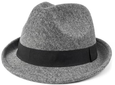 Zylioo Kleiner Filz-Trilby Fedora Hut S, Winter Gangster Bogarthut Mafiahut Größe S
