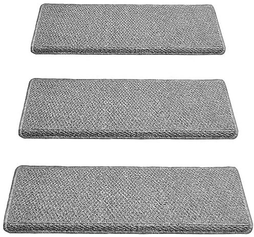 Treppenstufen Matten Innen Rutschfeste für Holzstufen Treppen,Imitation Sisal Teppich Stufenmatten Selbstklebend Treppenteppich,Trittschalldämmung Treppenvorleger Stufenschutz Treppenschoner ( Color :