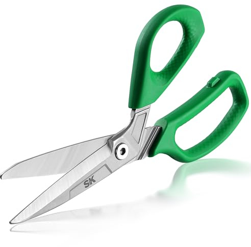 SK 10 Heavy Duty Scissors, All Purpose Shears, Premium CR-V Steel Construction, One Piece Drop Forged Blades, Ergonomic Handle for Comfortable Grip
