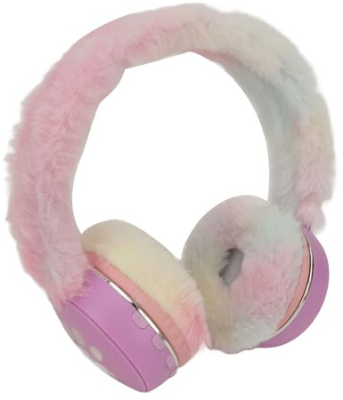 VBESTLIFE Kabelloser Kopfhörer, Bluetooth-Ohrwärmer-Kopfhörer, Faltbar über Kopfhörer mit Buntem Atemlicht, Warme Ohrenschützer, Tiefe Bässe, Gaming-Headsets für Mädchen und Frauen, (Purple)