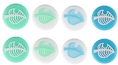 Capuchon de Joystick, 8 Pièces Capuchons de Pouce en Silicone Capuchon de Stick Analogique Ensemble de Poignées de Pouce, Silicone Antidérapant Housse de avec Motif de Griffe de feuille