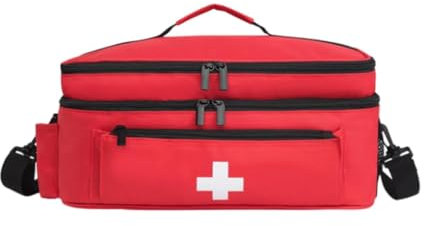 Colcolo Erste Hilfe Tasche Leere Aufbewahrungstasche Multifunktionale Notfallversorgungstasche Notfallset Organizer, Rot