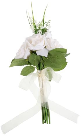 Gatuida Künstlicher Brautstrauß Mit Rosen Für Hochzeit Brautjungfer Dekoration Kunstblumenstrauß Naturthema Fotoshooting Langlebig Handtragen