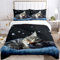 IUNTWEIE Biancheria da letto per gatti, 200 x 200 cm, motivo gatto 3D, con chiusura lampo, piacevole set di biancheria da letto in microfibra (gatto 7, 200 x 200 cm)
