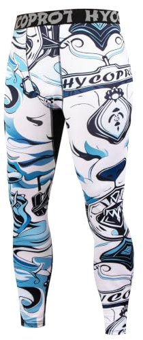 HYCOPROT Herr Kompressionsbyxor Tights Atletiska Cool Dry Leggings Andningsbara Lätta Träningsbyxor Baslager för Basket Löpning Sport Yoga