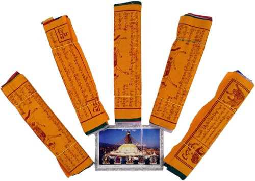 GURU SHOP Tibetische Gebetsfahne 10 Wimpel - 1,90 M/Baumwolle, Size:5 Stück Sparpack