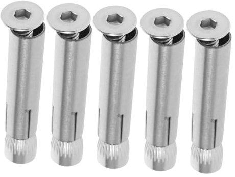 DIYEAH 5pcs Stainless Steel Expansion Screws Countersunk Bolts for Diy Projects M6*50 Multi-use Fastening Screws
