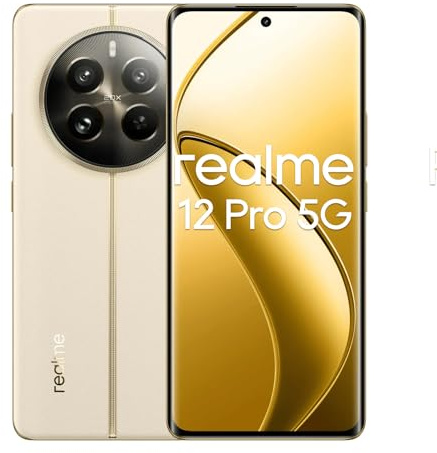 realme 12 Pro 5G Smartphone, 12+512 GB, Batteria da 5000 mAh, Ricarica SUPERVOOC da 67 W, Fotocamera da 50 MP, IMX882 OIS, Chipset Snapdragon 6 Gen 1, Display Curvo da 6,7'' a 120 Hz - Bianco