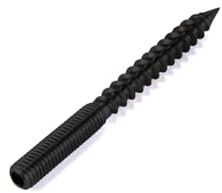 FHC HBM8X3112 Dowel Screw - M8 x 3-1/2 Long Hanger Bolt - Matte Black - pack of 50