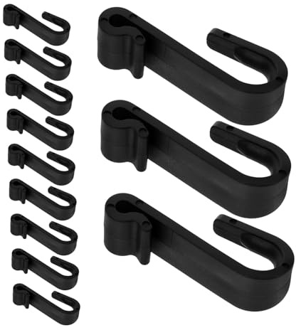 Mikinona 20 Stück Kleiner Netzhaken für Tür aus Kunststoff, Schwarz | Kleine Haken zum Einhängen, Home Organisation für Küche und Bad, Minimalistisches