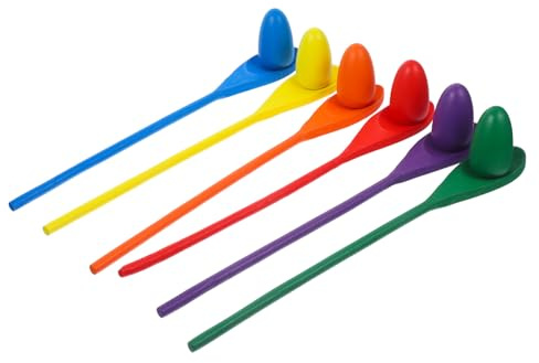 JOINPAYA 6pcs Wooden Balancing Egg Spoon Game for Outdoor Playing Montessori Sensory Training Game Birthday Fun for Boys