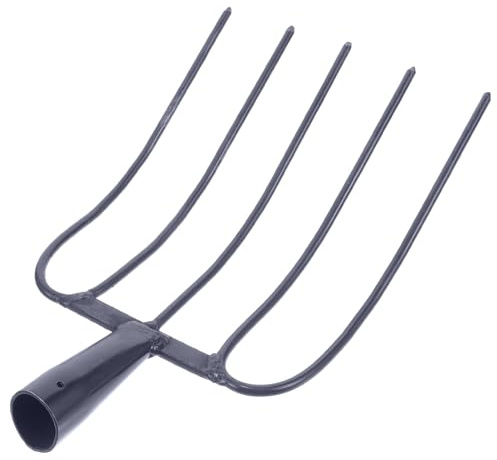 TOYZFRIENDY Agricola Mano con Denti Solidi Attrezzo Versatile Antiruggine per Letame e Prati Forchetta Maneggevole per Uso Domestico e Campi Agricoli Tradizionali