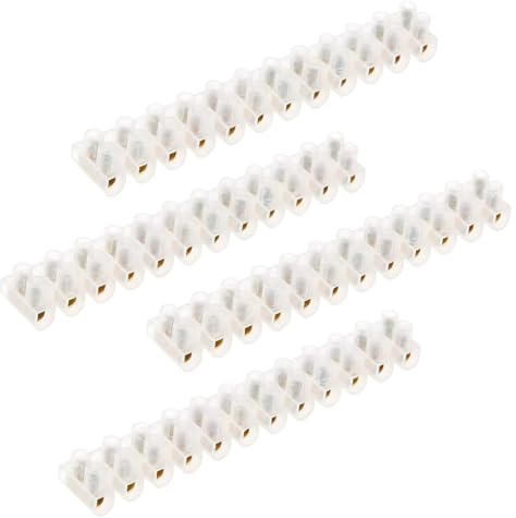 4 Pack Electrical Connectors Wire Block 30A 12 Way White Connectors Cable Connector Terminal Blocks Electric Wire Connectors for Wiring, Household Cables, Lighting Circuits