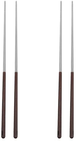IMIKEYA 2 paires de baguettes de cuisine en métal : résistantes à la chaleur et anti-brûlures avec manche en bois - Baguettes de 40 cm de long pour les plats mijotés et la friture professionnelle