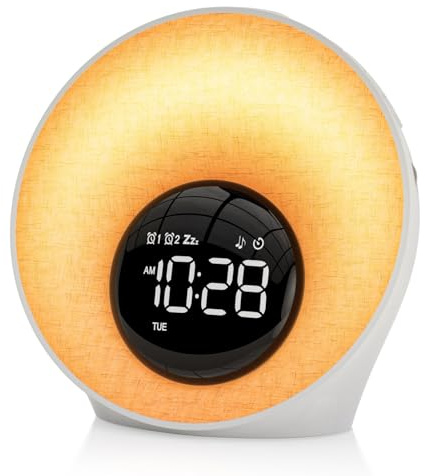 AFEXOA Sunrise Alarm Clock with Wake Up Light & White Noise Machine