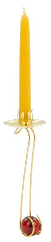 werkstatt-design 6 Christbaumkerzenhalter Messing Glaskugel Rot