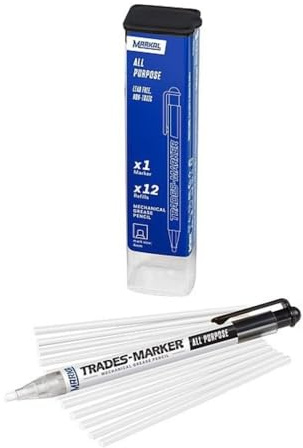 Markal 96130 Trades Marker (1 Holder, 12 Refills), White