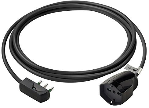 Vimar 0P32381 Prolunga Universale lineare 3 metri, 3G1, spina piatta SPA17, presa P40, sistema SICURY, nero