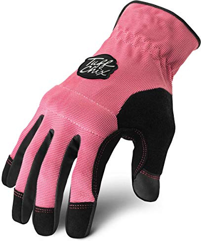 Ironclad Tuff Chix arbetshandskar för kvinnor TCX, designade för kvinnors händer, prestanda passform, hållbara, maskintvättbara, (1 par), Large - TCX-24-L, rosa