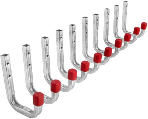 Gedotec 10 x Wandhaken | Montagehaken Maße A x L 80 x 120 mm | Befestigungshaken zum Schrauben | Tragkraft: 45 kg | verzinkter Stahl Metallhaken in L-Form