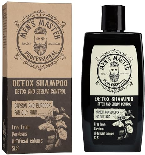 Men's Master Anti-Haarausfall Detox-Shampoo für Männer | Mit Aktivkohle für fettiges & dünner werdendes Haar | Stärkt die Haarwurzeln & reduziert Haarausfall | Ohne Parabene