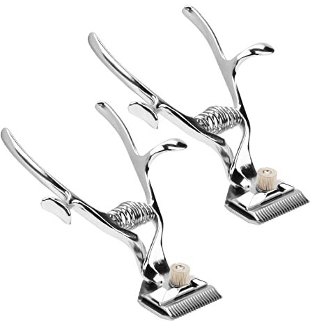 ORYOUGO Lot de 2 tondeuses à cheveux professionnelles manuelles en acier inoxydable style vintage pour la maison, le toilettage des animaux de compagnie