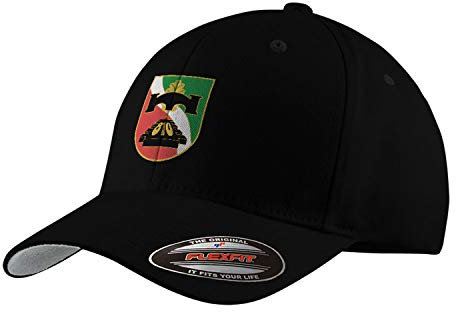 Copytec Flexfit Kappe PiBtl810 Bundeswehr Wappen Abzeichen Deutschland Cap#35663, Farbe:Schwarz, Flexfit Kappe:S/M