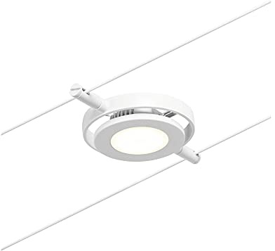 Paulmann 94417 Sistema de cables LED Spot RoundMac CC incl. 1x4,5 W, ampliable, blanco, cromo, cable metal, 3000 K