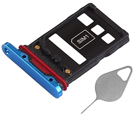 OnlyTech - Schublade / Halterung für Dual-SIM und Micro-SD-Speicherkarte für Huawei P30 Pro, Blau + Werkzeug zum Entfernen