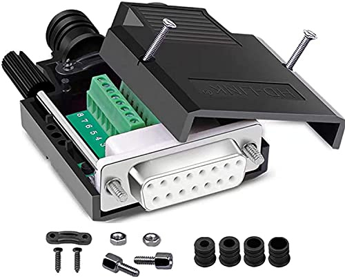 PENGLIN DB15 Lötfreier RS232 D-SUB Buchse Serienadapter | 16 mm dünner 15-poliger Anschluss Lötfreier Breakout-Board-Anschluss mit Gehäusezubehör