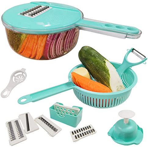 Vegetable Chopper, 12 in 1 Food Slicer, With Container Veggie Chopper, Mandolin, Multifun vegetable cutter slicer, Vegetable Slicer, Kitchen Gadgets, Food Chopper Manual, Mandoline Slicer For Kitchen