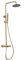 VALAZ Colonne de Douche Thermostatique | Douche Pluie, Mélangeur Eau Froide et Chaude | Installation Facile, Inoxydable | Longueur 80-120 cm, Pommeau 20 cm, Dorée Brossée Protection PVD, Série Ebro