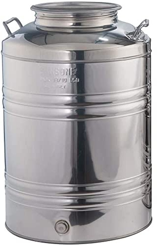 Fusto 50 Litri giara damigiana bidone in Acciaio Inox 18/10 Contenitore per Olio Vino Latte Miele Acqua