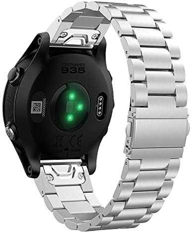 AISPORTS Kompatibel mit Garmin Fenix 8 43mm/7S/7S Pro/6S/6S Pro/5S/5S Plus Armband Edelstahl Damen Herren, 20mm Quick Fit Uhrenarmband Verstellbares Sportarmband Ersatzarmband für Garmin D2 Delta S