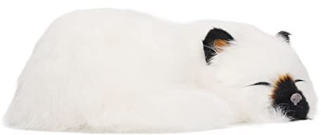 Tnfeeon Realistische Schlafende Katze aus Plüsch, Fotografie-Requisiten, Gefüllte, Flauschige, Simulierte Schlafende Katze, Wohnkultur für das Auto