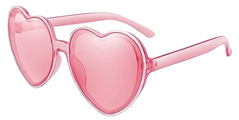 qinqilanqi-S Damen Herz Geformt Sonnenbrille Rosa Retro Sonnenbrille Festival Brille Party Kostümzubehör(Rosa)