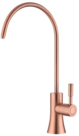 EKRTE Stainless Steel Drinking Water Purifier Faucet, Rose Gold Kitchen Bar Sink Drinking Water Faucet, Commercial Water Filtration Faucet for Under Sink Water Filter System,RO Faucet in Copper