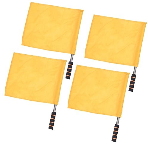 MILISTEN 4 Stück Schiedsrichter Gelbe Flagge Fußball Mit Roten Fahnen Schiedsrichter-straffahne Rennrad Zubehör Handschiedsrichterfahne Stelzen Kleinkind Zeichen Handheld Rot-weiße Flagge
