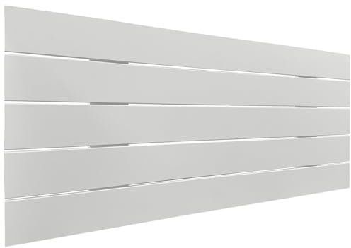 DHOME Sänggavel i Återvunnet MDF-Trä Horisontell Pallstil Pallbädd Inkluderar Beslag (110x46 Palet 5, Solid Vit)
