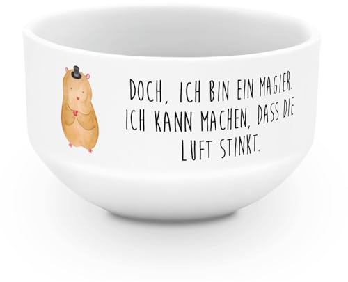 Mr. & Mrs. Panda Schüssel Hamster Hut - Geschenk, Müslischale, Obstschale, dessertschale, Magier, Zauberer, schale, Tiermotive, Porzellan, Zylinder, Zwerghamster