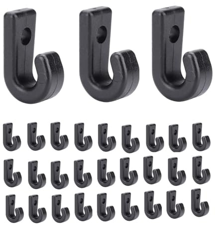 Acrylic Ganci a J per Kayak,30 PCS Kayak Ancoraggio Ganci J Ganci Nylon Nero Ganci di Ancoraggio Sostituzione per Barca Sostituzione Maniglie per Kayak Maniglie per Trasporto