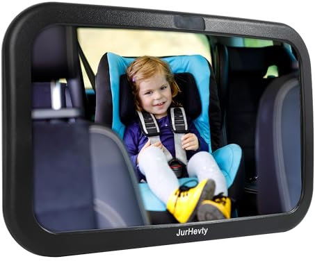 JurHevty Baby Autospiegel rücksitzspiegel Bruchsicherer & 360°Drehbar Babyspiegel
