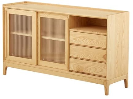 DIANXI Buffetschrank Sideboard-Aufbewahrungsschrank mit Türen, Küchenbuffet-Sideboard mit Stauraum, Aufbewahrungsschrank for Wohnzimmer, Esszimmer, Eingangsbereich, Küchen-Barschrank Besteckschrank