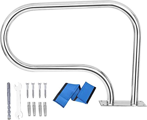 Pool-Handlauf, Sicherheitstreppengeländer für Schwimmbäder, Treppenhandlauf aus Edelstahl, Poolgeländer mit Grundplattenzubehör (Silber 31 x 31 Zoll/80 x 80 cm) (Silber 30 x 22 Zoll/56 x 76 cm)
