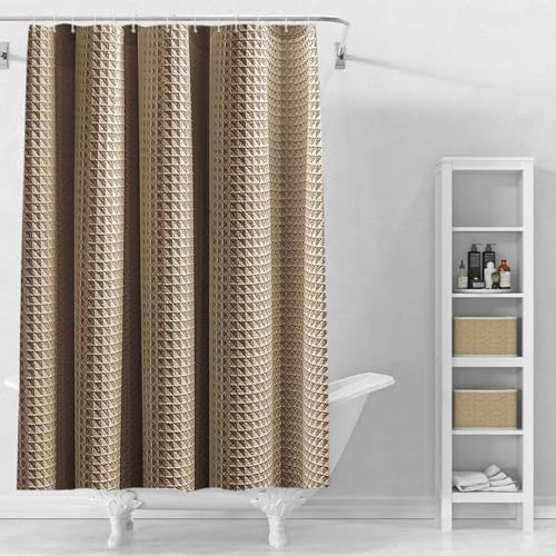 Stfery Waffel Duschvorhang Mit Metall Shower Curtains 120X200 Duschvorhang Textil Waschbar Anti Schimmel